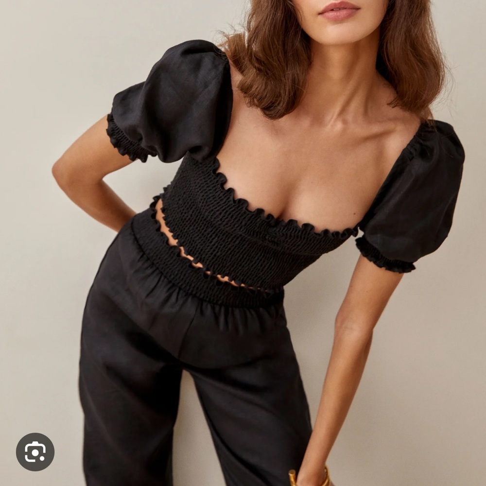 Reformation Linen Mora Set - Black - Size 2